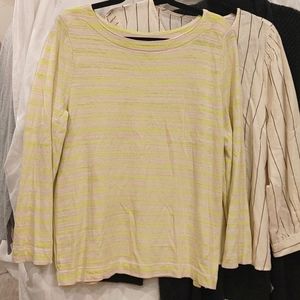 Ballet Neck Stripe Casual Shirt